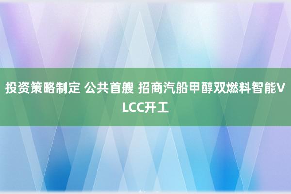 投资策略制定 公共首艘 招商汽船甲醇双燃料智能VLCC开工