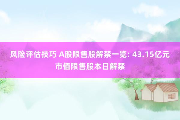 风险评估技巧 A股限售股解禁一览: 43.15亿元市值限售股本日解禁