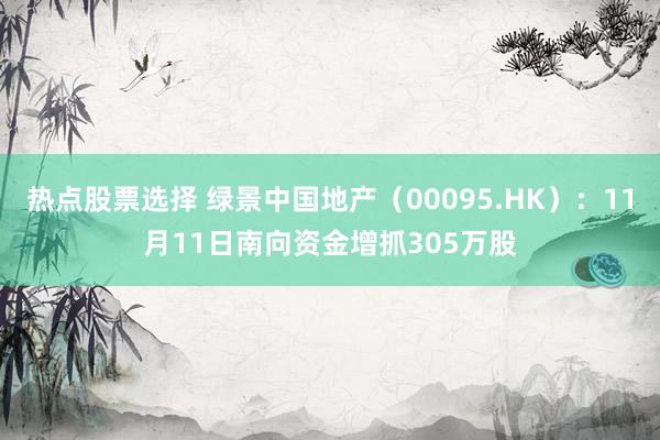 热点股票选择 绿景中国地产（00095.HK）：11月11日南向资金增抓305万股