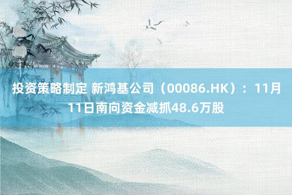 投资策略制定 新鸿基公司（00086.HK）：11月11日南向资金减抓48.6万股