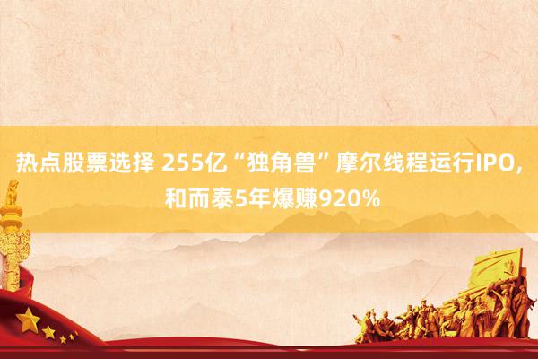 热点股票选择 255亿“独角兽”摩尔线程运行IPO, 和而泰5年爆赚920%