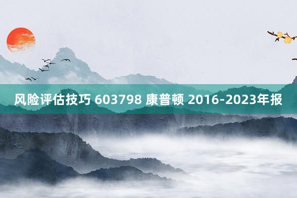 风险评估技巧 603798 康普顿 2016-2023年报