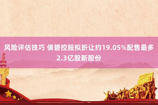 风险评估技巧 倩碧控股拟折让约19.05%配售最多2.3亿股新股份