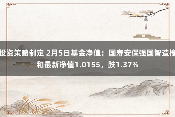 投资策略制定 2月5日基金净值：国寿安保强国智造搀和最新净值1.0155，跌1.37%