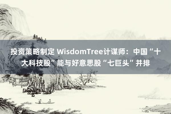 投资策略制定 WisdomTree计谋师：中国“十大科技股”能与好意思股“七巨头”并排