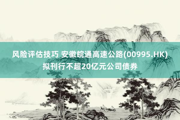 风险评估技巧 安徽皖通高速公路(00995.HK)拟刊行不超20亿元公司债券