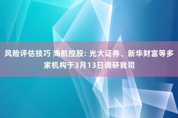 风险评估技巧 海航控股: 光大证券、新华财富等多家机构于3月13日调研我司